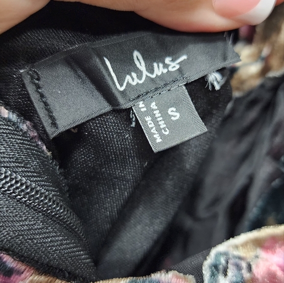 Lulus Exuberant Vibes Black Floral Velvet Burnout Tie-Back Midi Dress Wedding - Picture 10 of 10